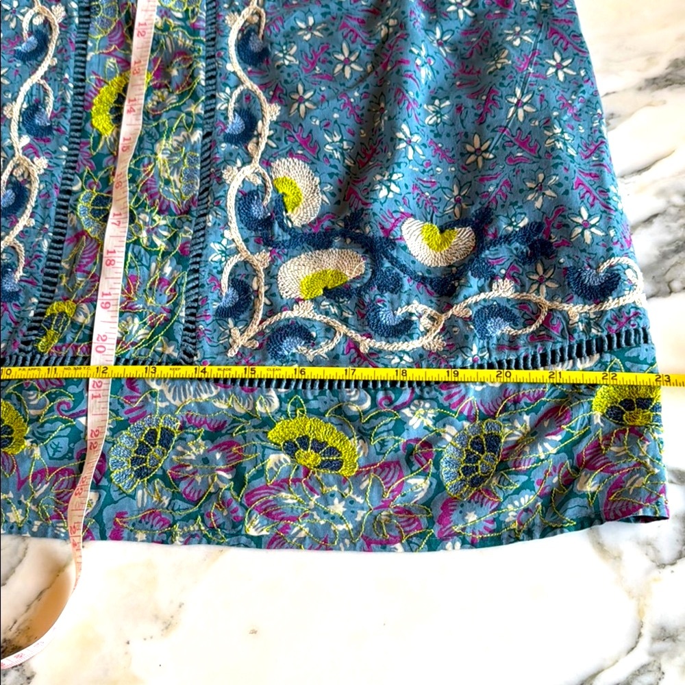 Anthropologie Boho Floral Embroidered Tank Top - Size 12 - Picture 8 of 16